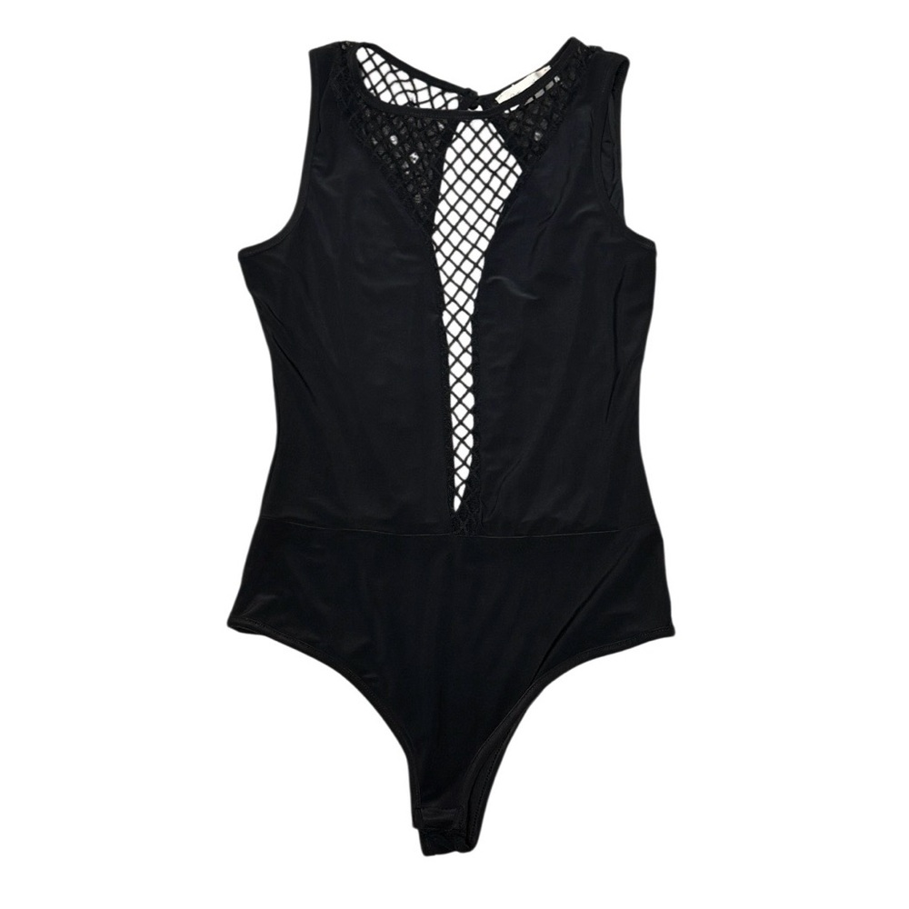 Allure Fashion Black Sleeveless
Bodysuit‎ Mesh Cutout Snap
Closure Sz S - Picture 5 of 7